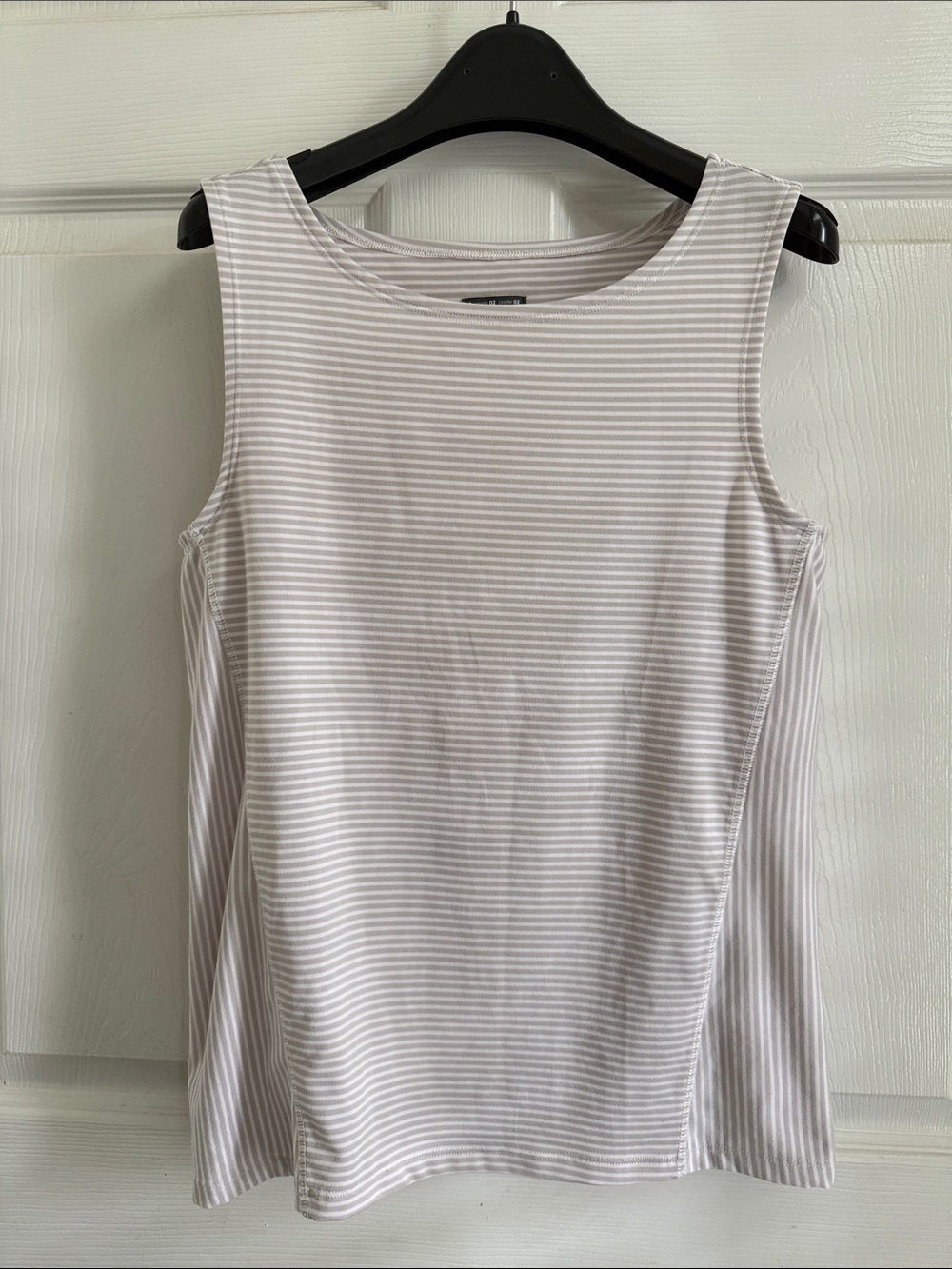 oiselle Striped Tank Top - Light Gray & White